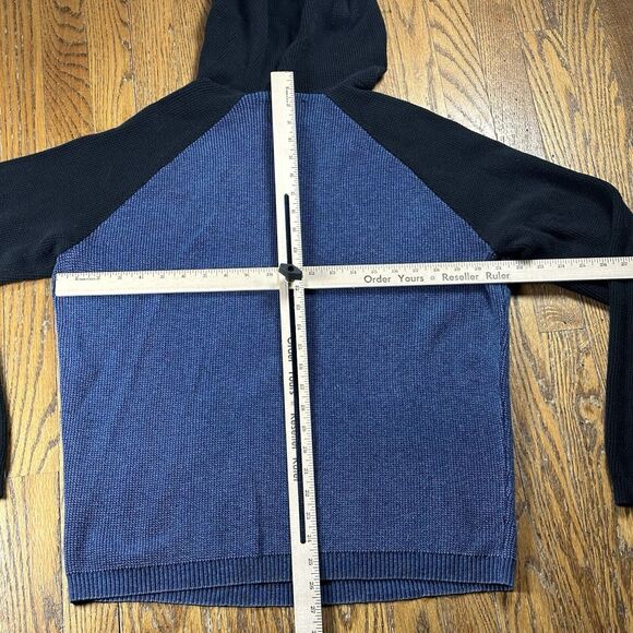 Lucky Brand Sweater Men’s Large Hooded Preppy Blue‎ Pocket Logo - Picture 9 of 11